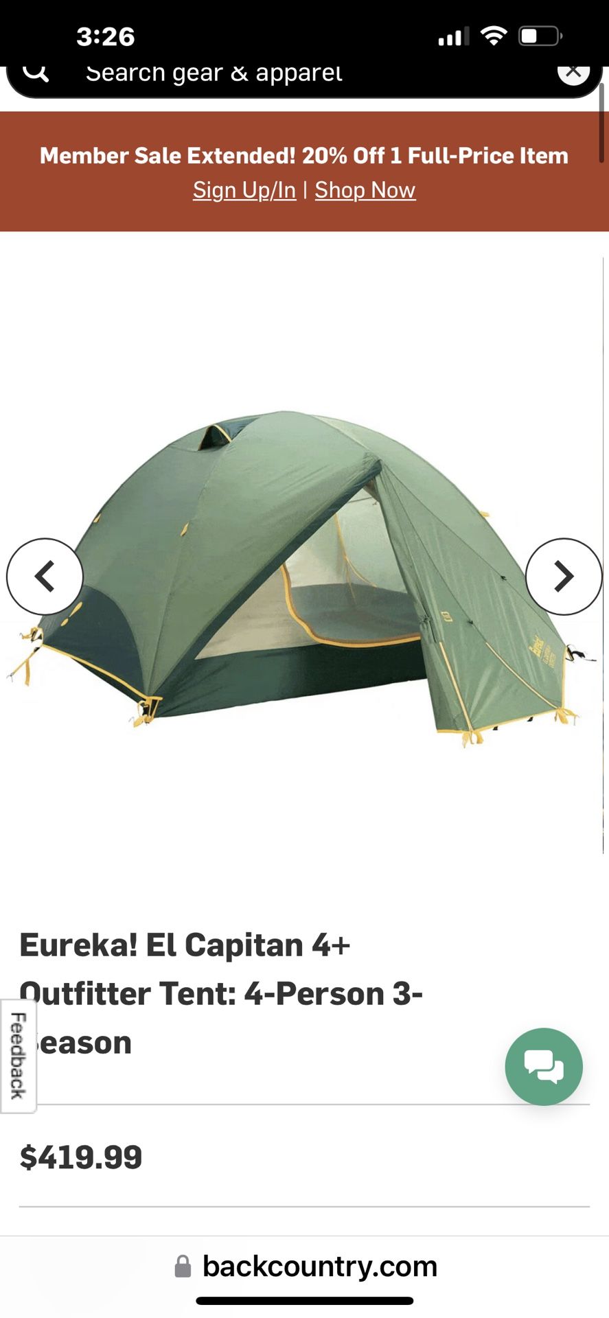 Eureka El Capitan 4+ Outfitter Tent 4 Person