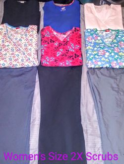 Women's 2XL 9 Piece Scrubs Bundle