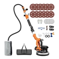 Drywall Sander, 1000W Popcorn Ceiling Removal Tool, Automatic Drywall Sander with Vacuum Dust Collection, LED Light, 6 Variable Speed RPM,15Pc