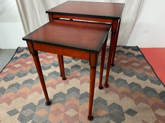 BOMBAY Mahogany Finish Stacking Nesting Tables (Set of 2)