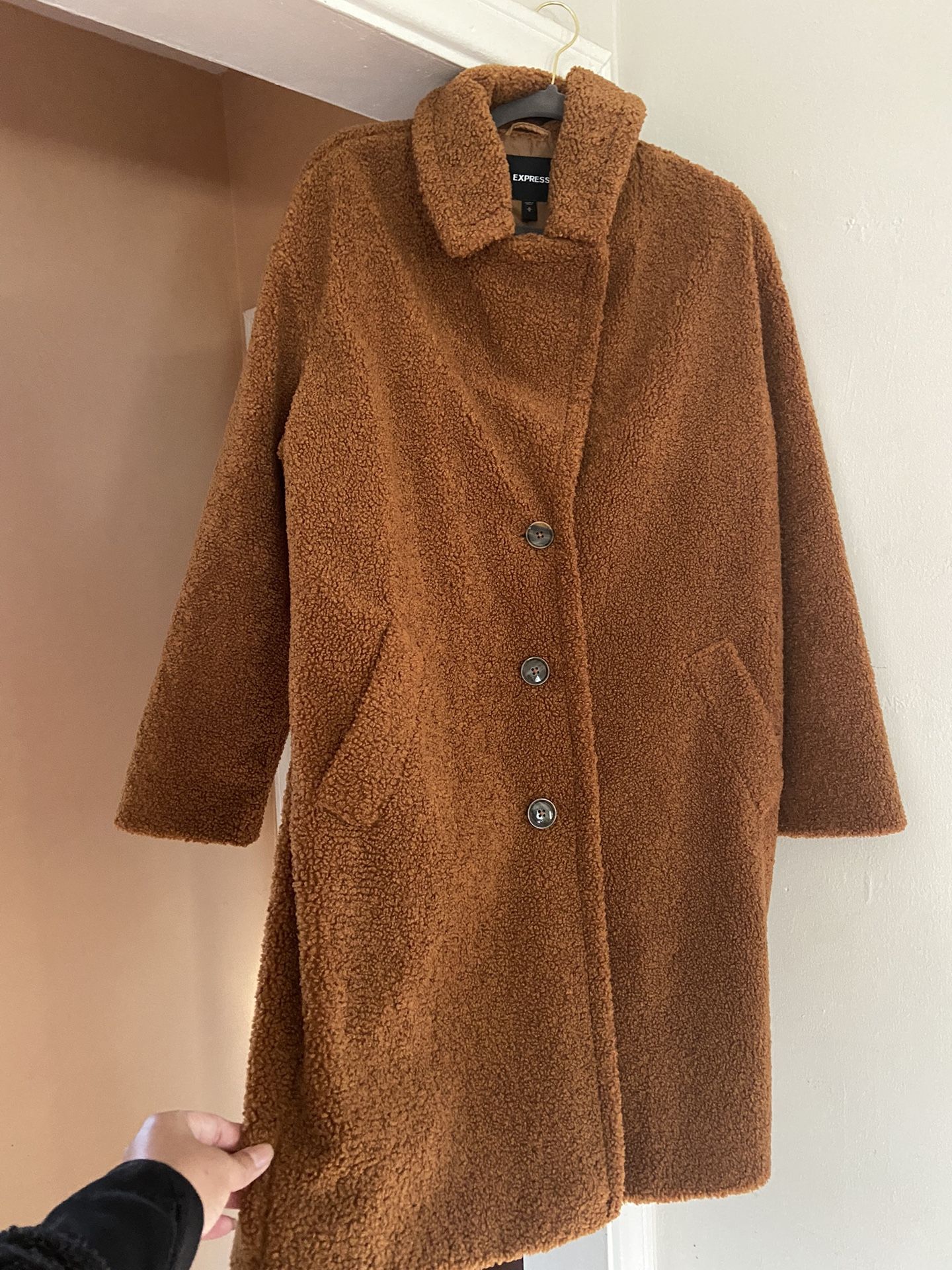 Oversized Brown teddy Coat (M) from Epress