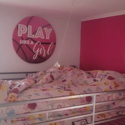 Contemporary Silver Steel Full Workstation Loft Bed Coaster.