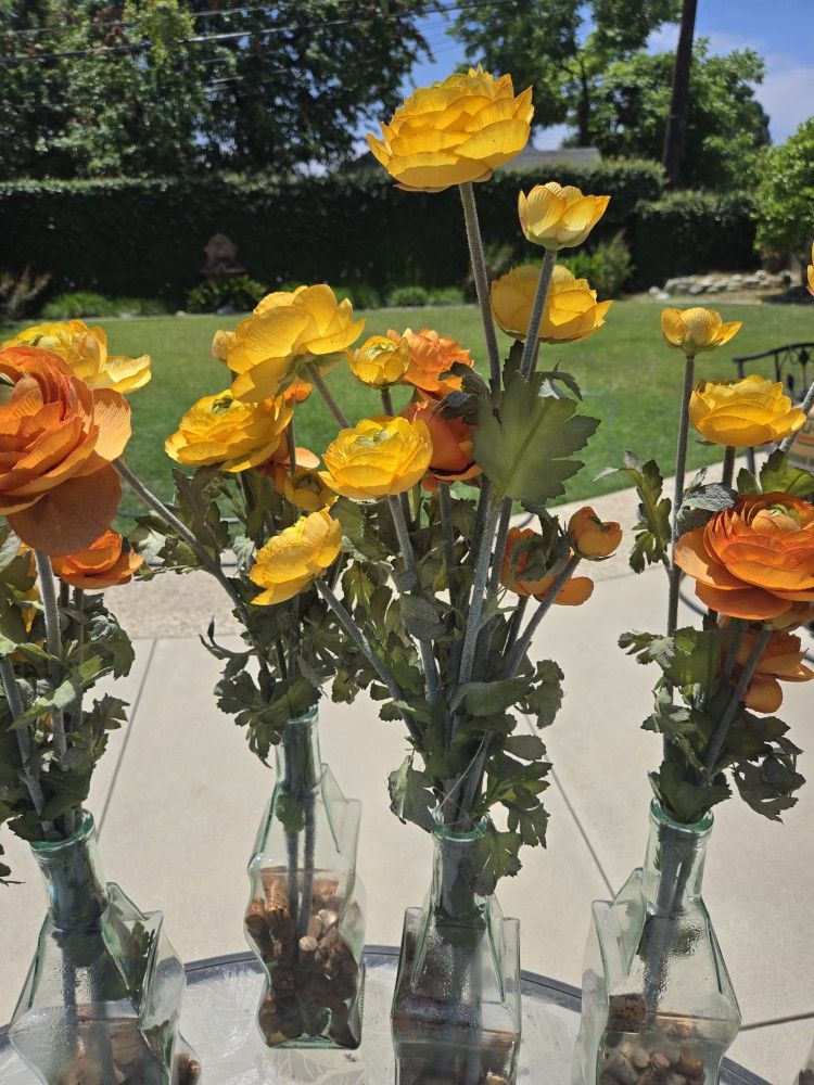 Decorative Vase With Silk Flowers