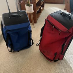 Two Columbia Rolling Duffle Suitcases For Travel