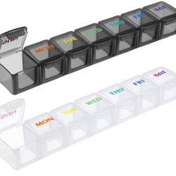 2 - Weekly Pill Organizer Travel Pill Organizer Pill Box 7 Day 