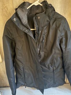 Black Winter Jacket with Faux Fur Hood