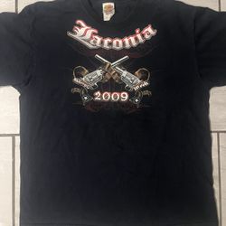 2009 Laconia Motorcycle Rally T-Shirt Pistols Graphic Sz XL