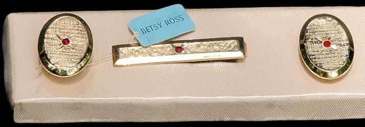 Vintage Betsy Ross Tie Bar and Cufflink Set