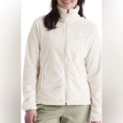 The North Face Osito Silken Raschel Fleece Ultra Soft Jacket, White Dune, M