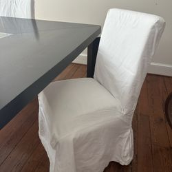 IKEA Slipcovered Dining Chairs (6) - White