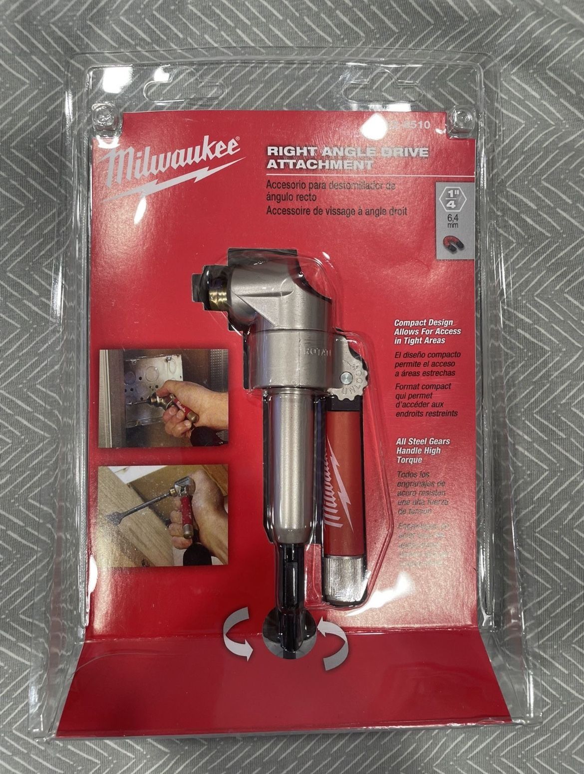 MILWAUKEE Electric Tool 49-22-8510 Milwaukee Kit Right Angle Attachment, 9.5" x 1.75" x 6"