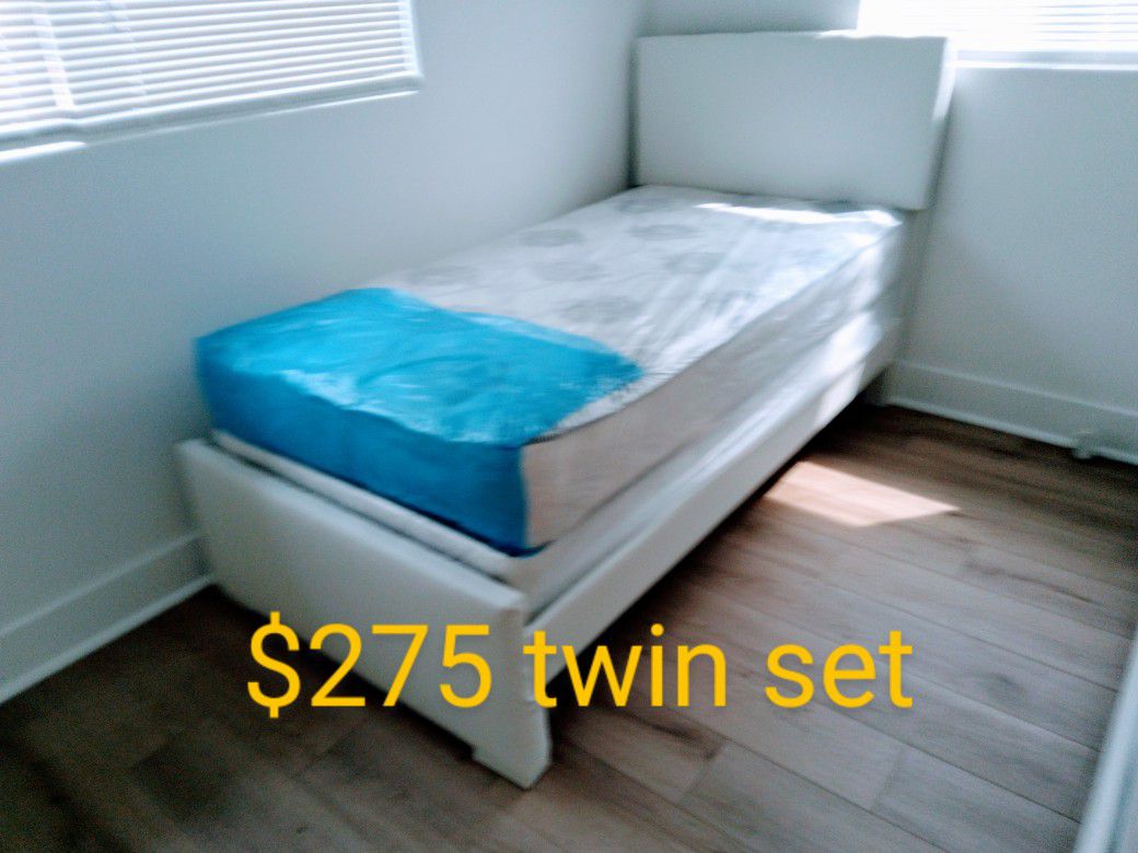 $275 Twin Bed With Mattress And Boxspring Brand New Free Delivery Same Day 