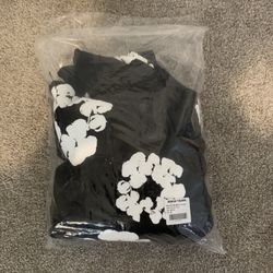 Black Denim Tear Hoodie Black On White