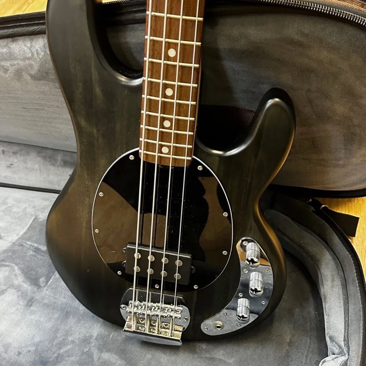 Sterling by MM StingRay Ray4 Maple FB Bass Satin Vintage Grey