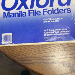 NOS Oxford Manila File Folders 13 Letter Sz Third Cut
