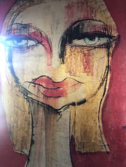 Painting By Empire Art Direct Women’s Stoic Expression On Canvas