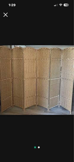 SORBUS 6 PANEL BEIGE FIBER ROOM DIVIDER - NEW
