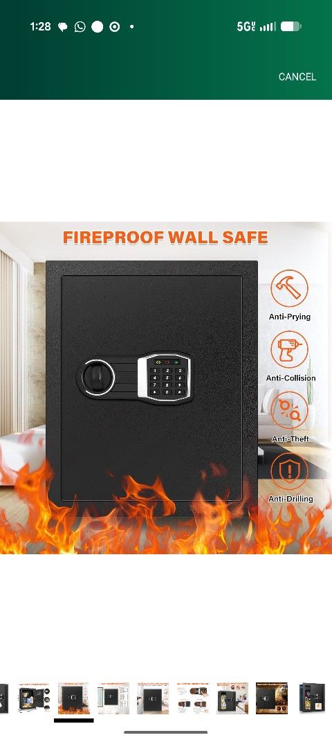 17.8" High in Wall Fireproof Safe (Not Used)