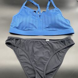 Under Armour Swim Women's Bikini Bathing Suit Sports Bra Top -XLPeacock / BlK