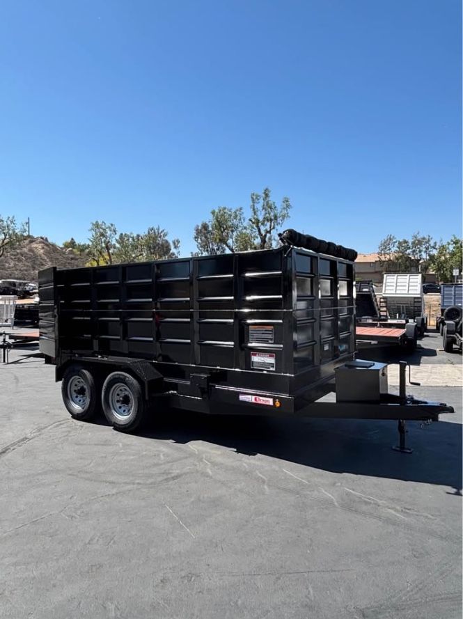 7x14 dump trailer 4ft walls