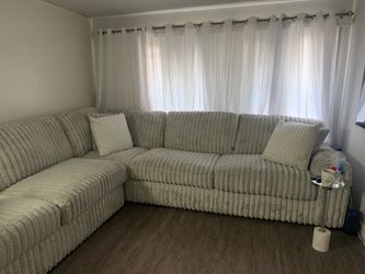 Luxury Couch gray feather insets