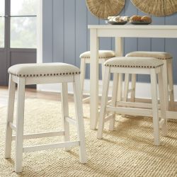 *Brand New* Set of 4 Tobias 24" Stools, Antique White