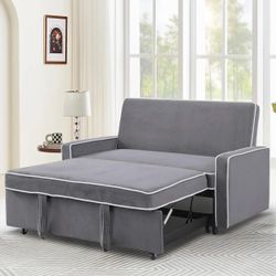 53" Gray Sofa Bed Sleeper Convertible Couch BRAND NEW