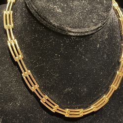  Just Reduced! Designer St John Runway  Gold  Pt Chain Necklace, 