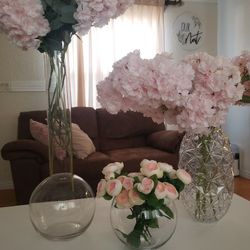 3 Beautiful Glass Vases. All Together 