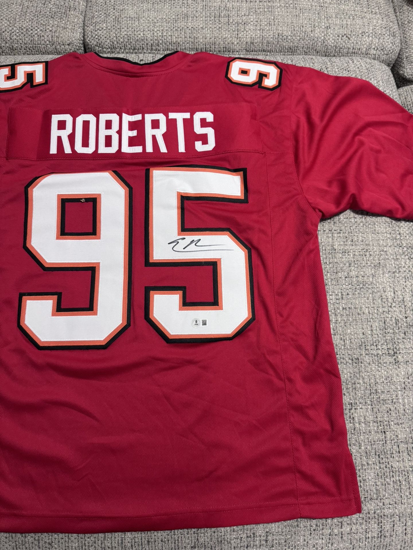 Elijah Roberts Signed Autograph Custom Jersey Beckett Coa Tampa Bay Bucs