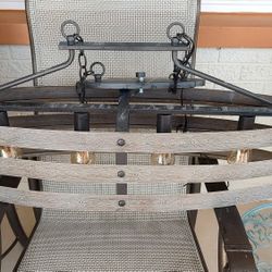 Industrial 4 Bulb Hanging Light Fixture 