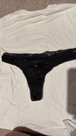 Victoria Secret Black Lace Trim Thong