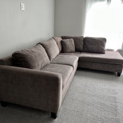 Ash Brown Sectional Couch - FREE DELIVERY