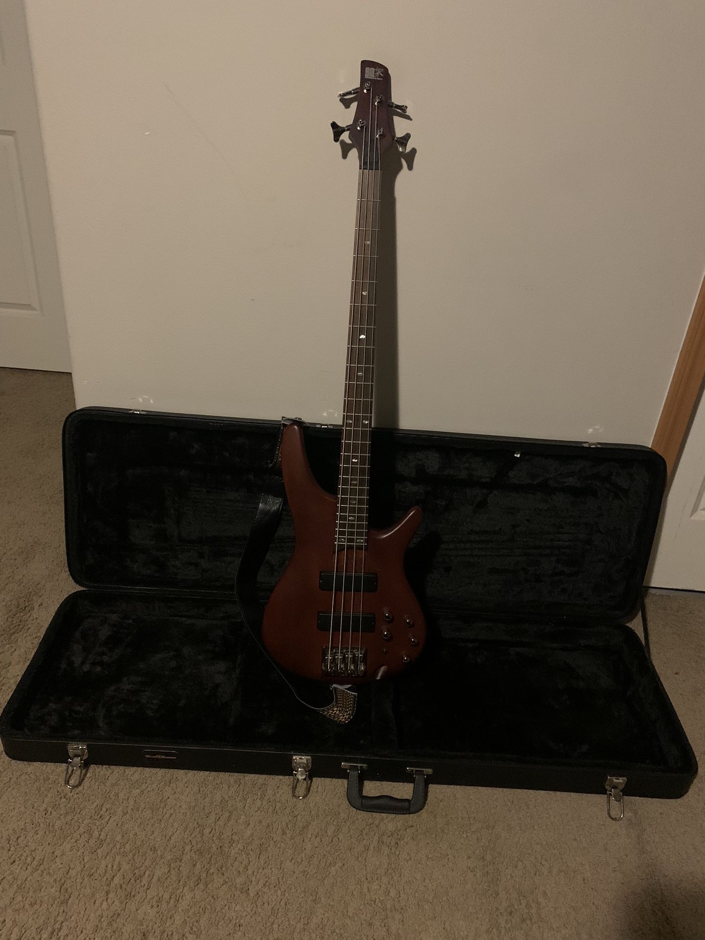 Ibanez SR500E Bass Guitar - Brown Mahogany with Road Runner Hard Case