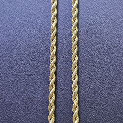14kt YG Rope Chain. (C-3) 19", 3mm, Solid. ASK FOR RYAN. #(contact info removed)81
