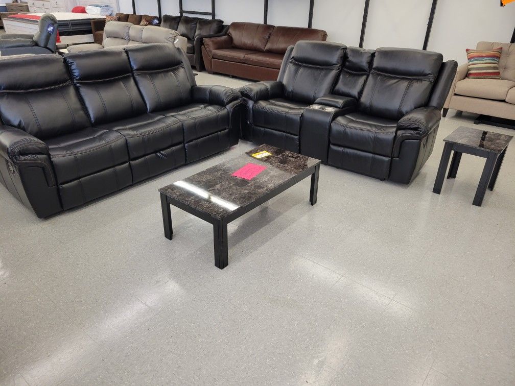 Reclining Sofa,Loveseat, And Tables