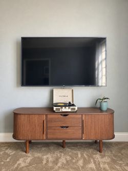 GIRATREE Walnut-Finish Credenza / TV Console, 63 inches