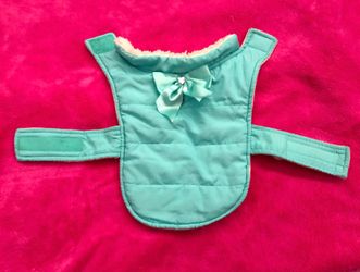 Dog puffer jacket; aqua blue