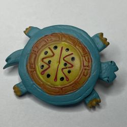 Vintage Western Blue and Orange Brooch / Pin
