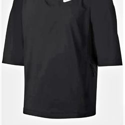 Nike Men's M Hot Baseball Wind Jacket V-Neck Black 3/4 Sleeve NWT $85