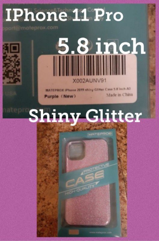iPhone 11 Pro Case Purple Shiny Glitter