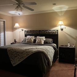 Dark Brown King Sized Bed Set