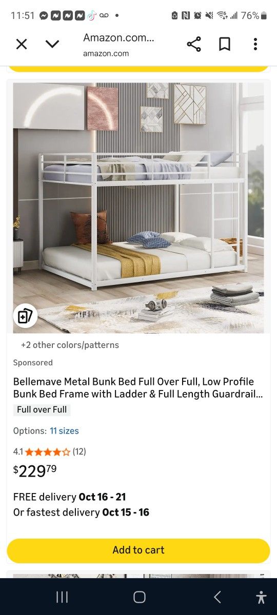 Twin Bunk Beds with mattress 