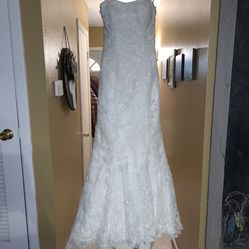 Maggie Sottero Wedding Dress Lace Up Back Size 8