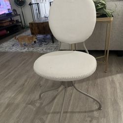Free Desk/Vanity Swivel Chair, Taupe/Beige