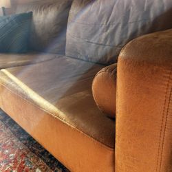 Breathable Faux Leather Couch