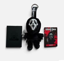 Chrome Ghost Face Mystery Vinyl plush bag  clip chrome rare confirmed!