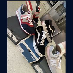 New balance,crocs,vans