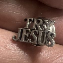Tiffany & Co - TRY JESUS Sterling Silver  Vintage Small Pin