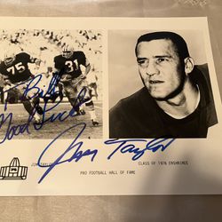 Jim Taylor 8x10 Autograph 